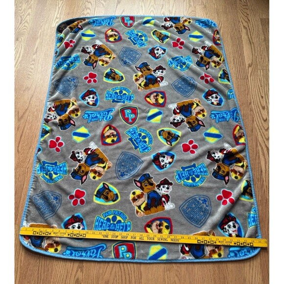Paw Patrol Here To Help Rubble Chase Marshall Soft Throw Fleece Blanket Blue - Picture 3 of 4